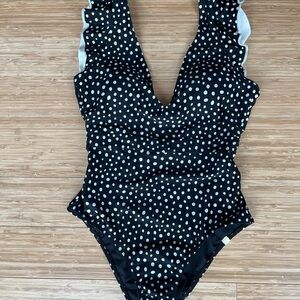 Summersalt Black and White Polka Dot One Piece Swimsuit